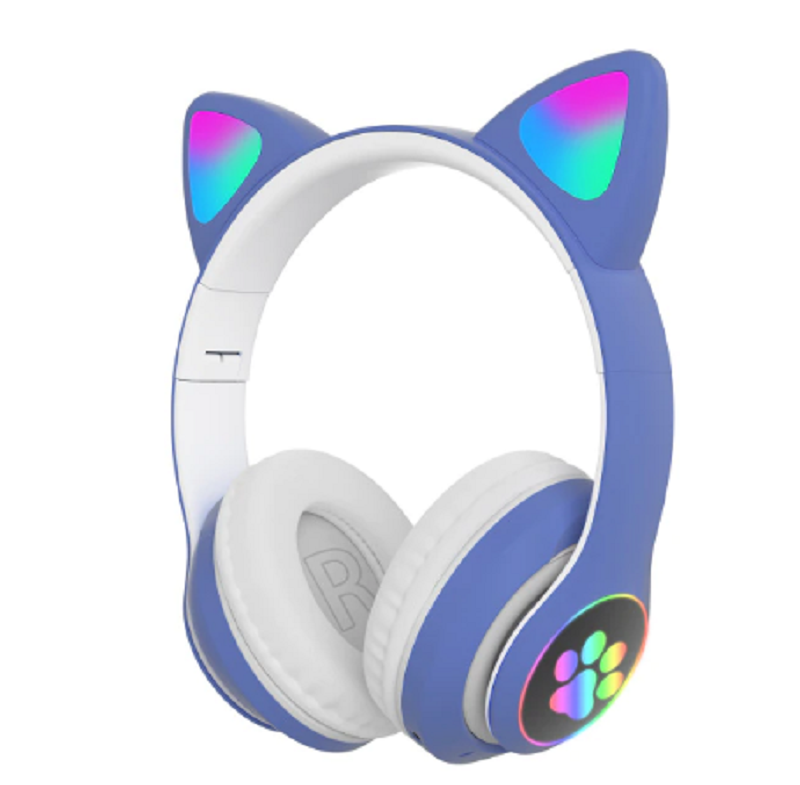 Cat Design Wireless Headphones with Flash Light