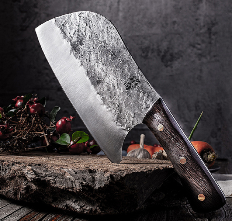 Traditional Handmade Forged Kitchen Knife Hammer Stainless Steel