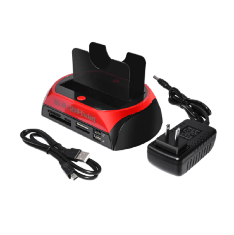 HDD Docking Station Ide Sata Dual USB 2.0 : Clone Hard Drive Card Reader