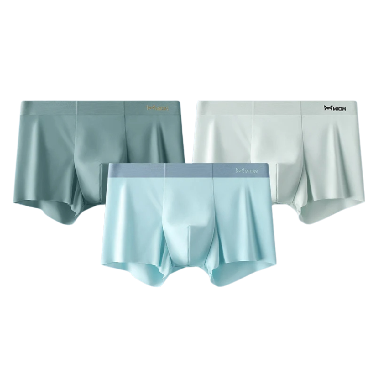 3-Pack Ice Silk Men's Boxers - Seamless Metal Fiber Antistatic Underwear