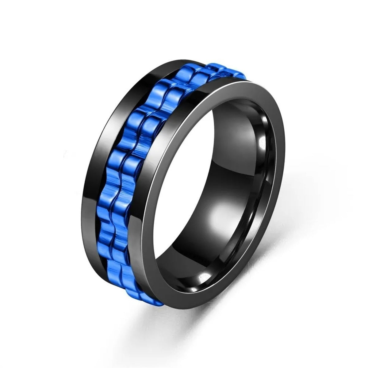 Stainless Steel Gear Chain Ring - Spinning Fidget Band