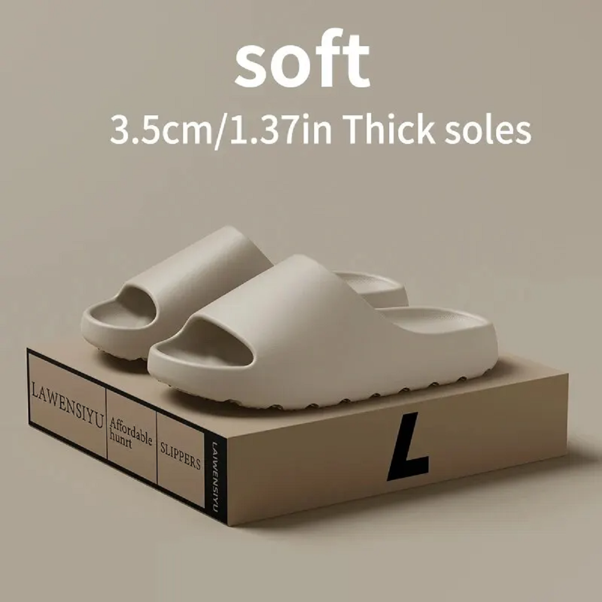 Platform Slides Slippers Non-Slip Soft Lightweight Shower Shoes