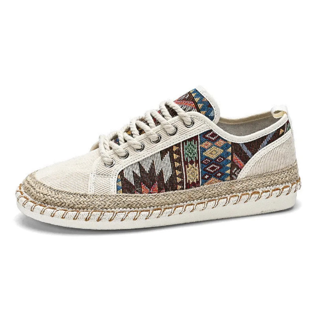 Men's Ethnic Style Canvas Shoes - Breathable Flat Fisherman Loafers