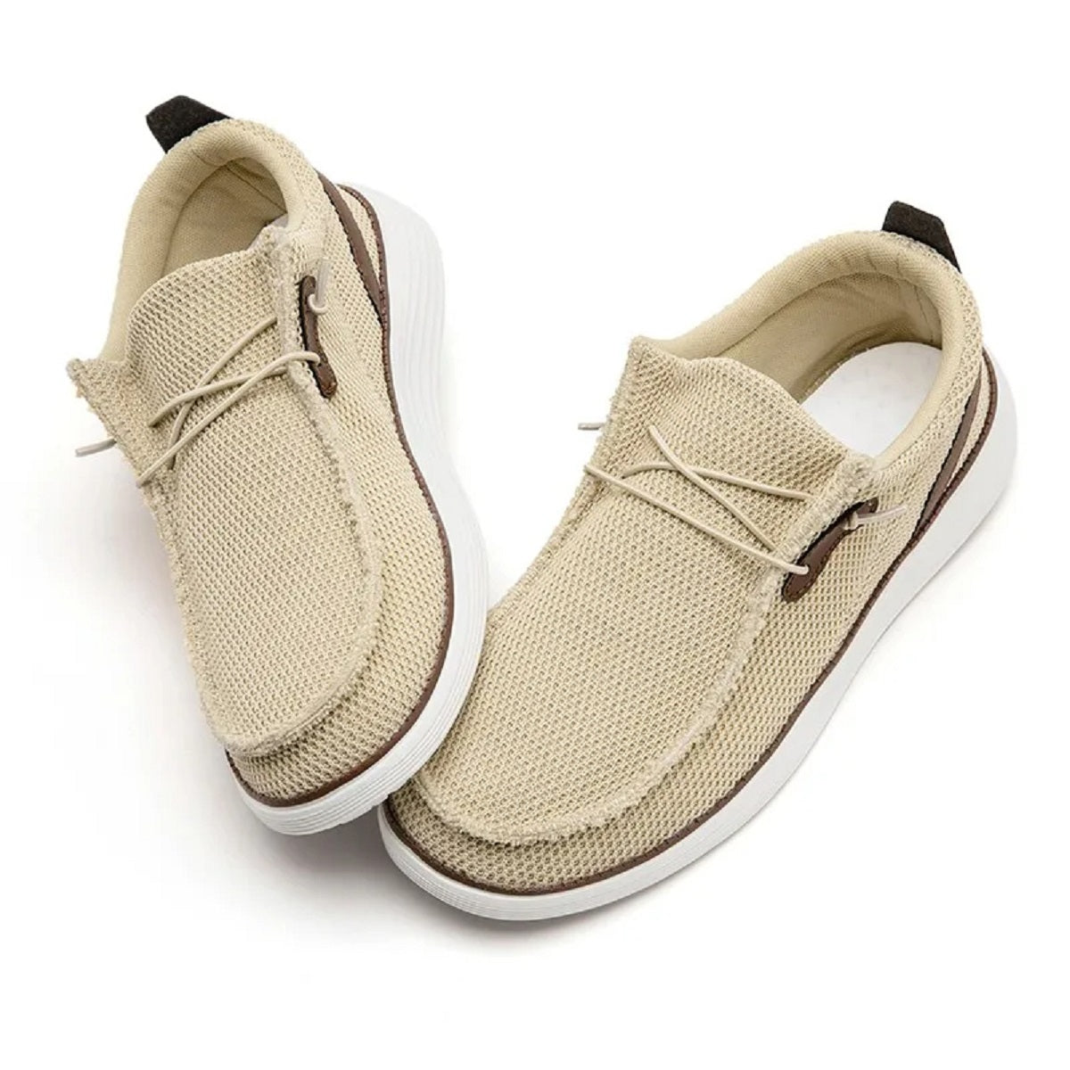 Men's Breathable Canvas Slip-On Loafers - Lightweight Comfortable Casual Shoes