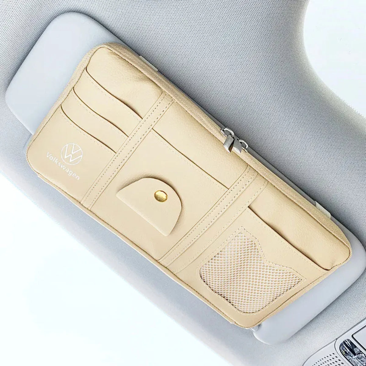 Car Sun Visor Organiser - Sunglasses Holder and Zip Pocket