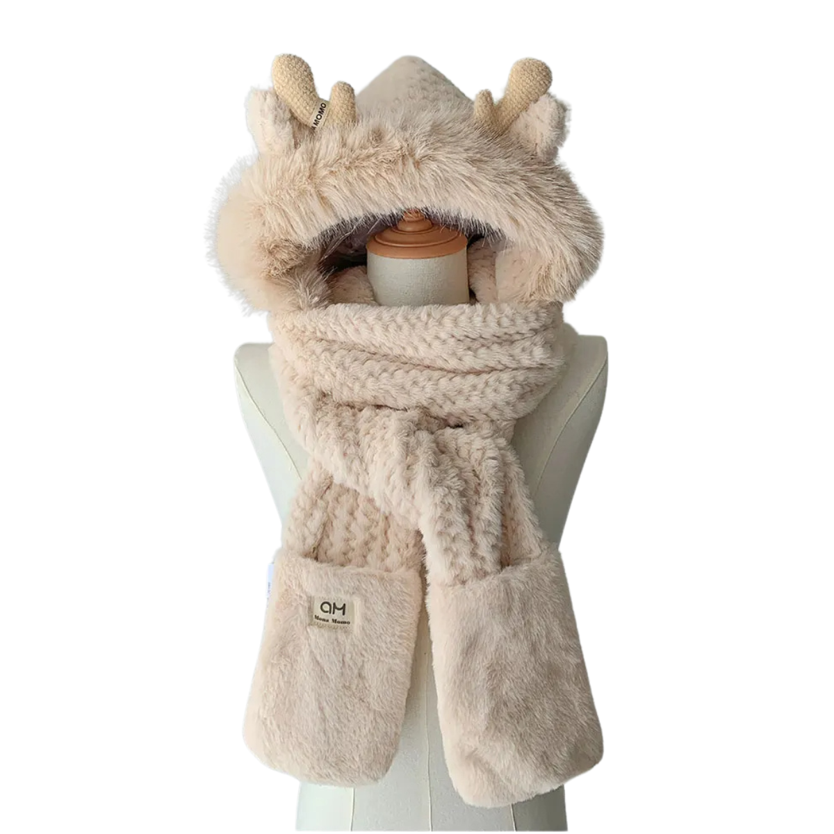 Hoodie Scarf Gloves Thick Slouchy Soft Snow Hat
