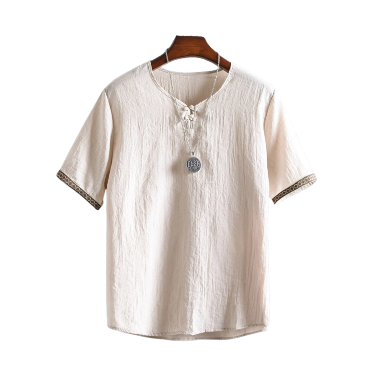 Men's Summer Short Sleeve Shirt - Lightweight Korean Style Plain Blouse Tee