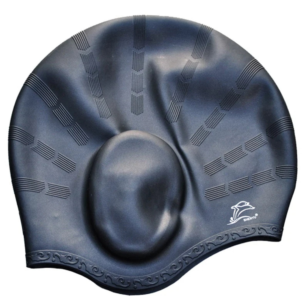 Waterproof Silicone Swim Cap - Non-Slip Pool Cap with Ear Protection