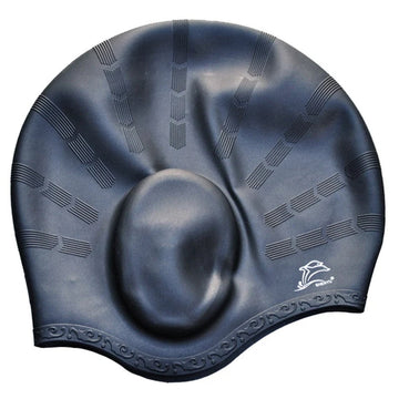 Waterproof Silicone Swim Cap - Non-Slip Pool Cap with Ear Protection