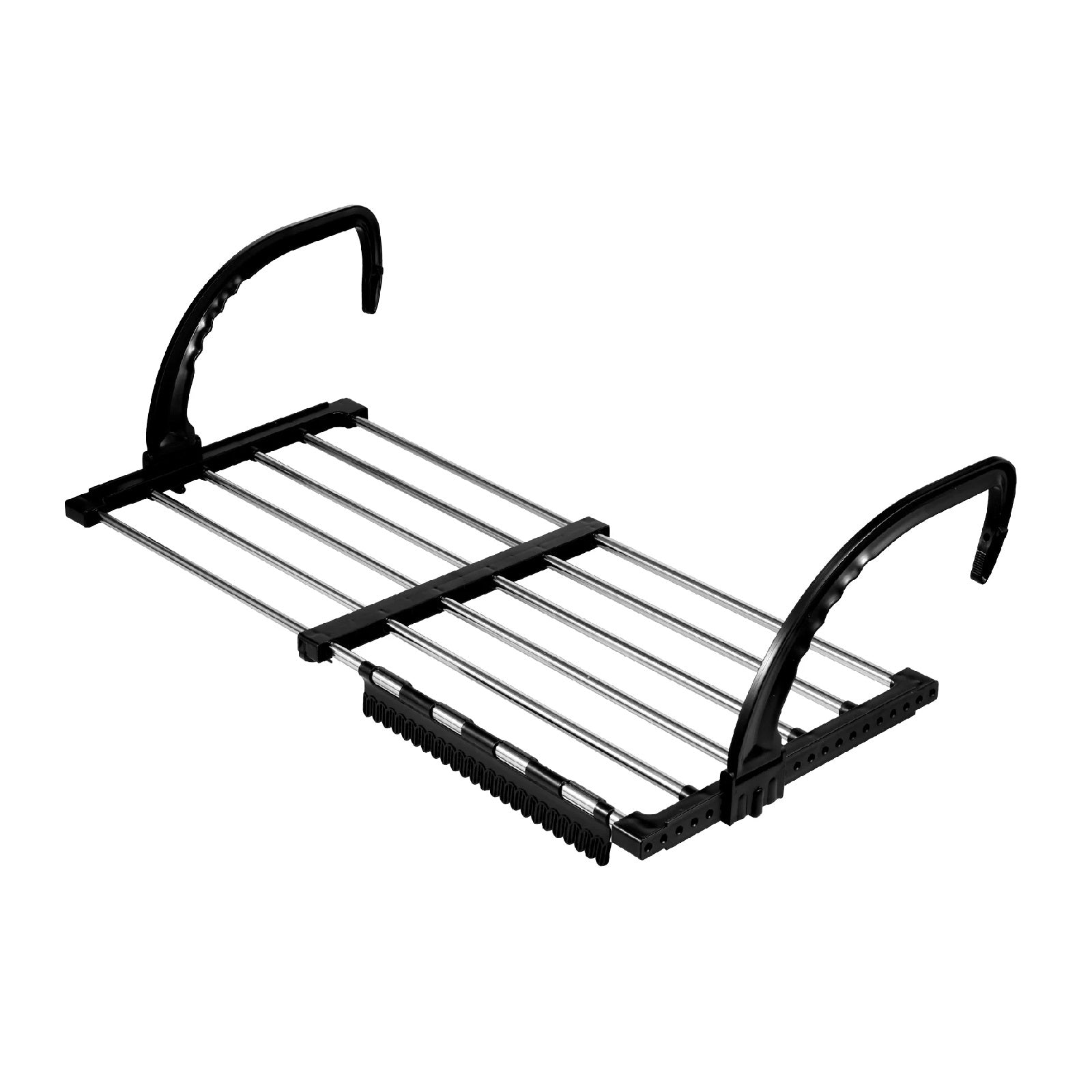 Portable Folding Balcony Drying Rack - Retractable with Sock Clips