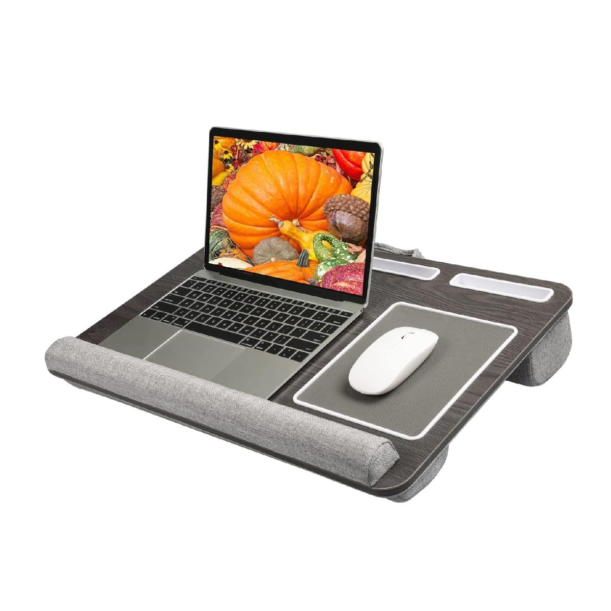 Portable Laptop Lap Desk - Double-Groove Anti-Slip Built-In Mouse Pad