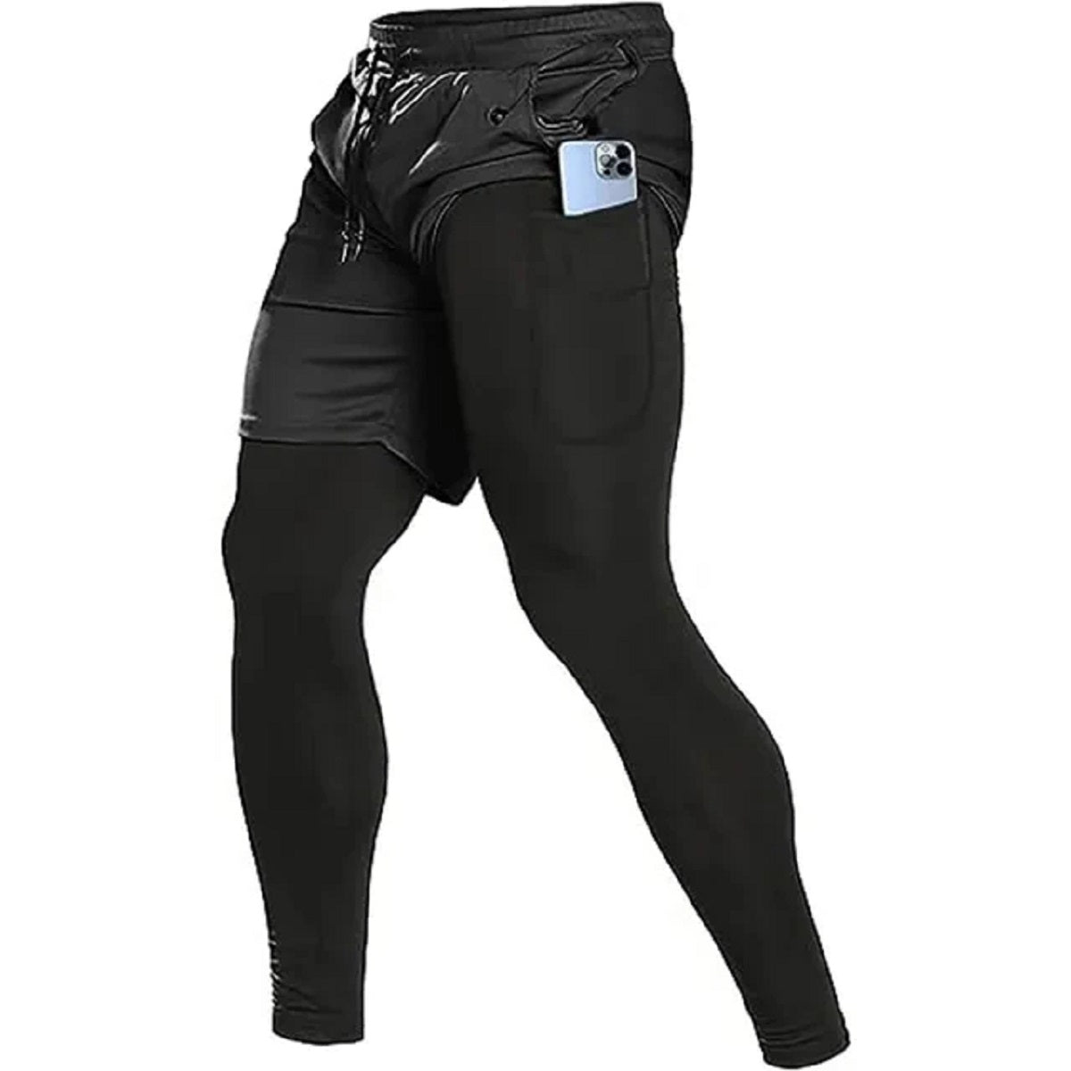 Men's 2-In-34°fompression Running Pants - Double-Layer Gym Joggers