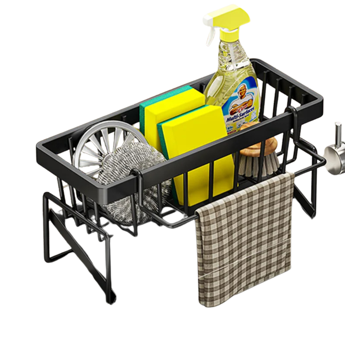 Stainless Steel Sink Rack - Faucet Mounted Sponge