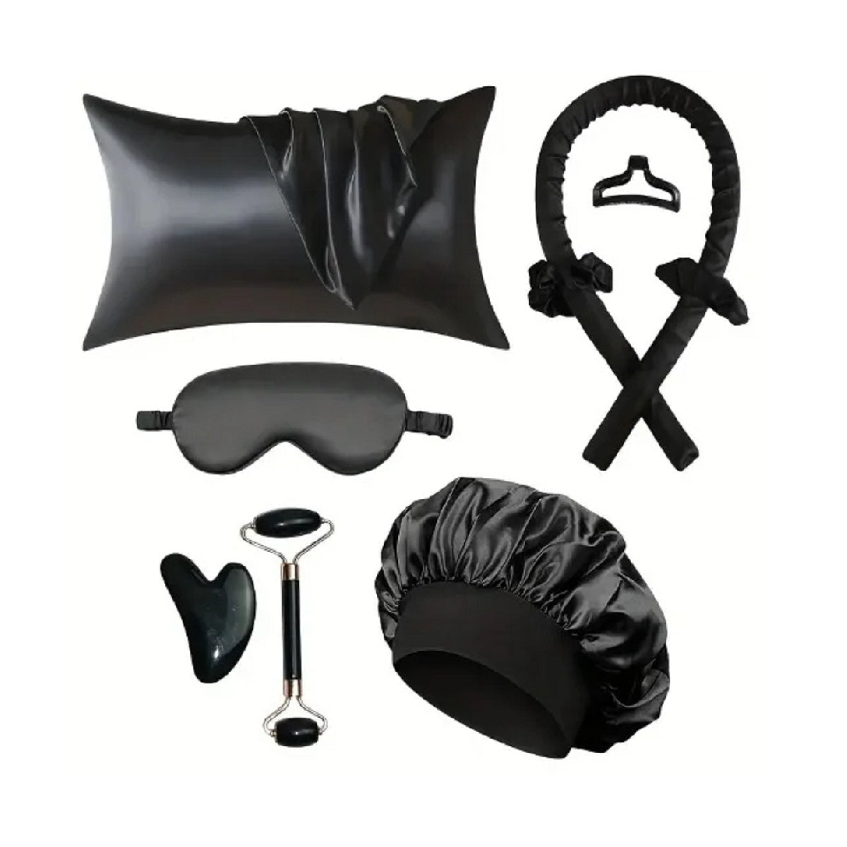 Mulberry Silk Sleep Set - Pillowcase Eye Mask Gua Sha and Face Roller