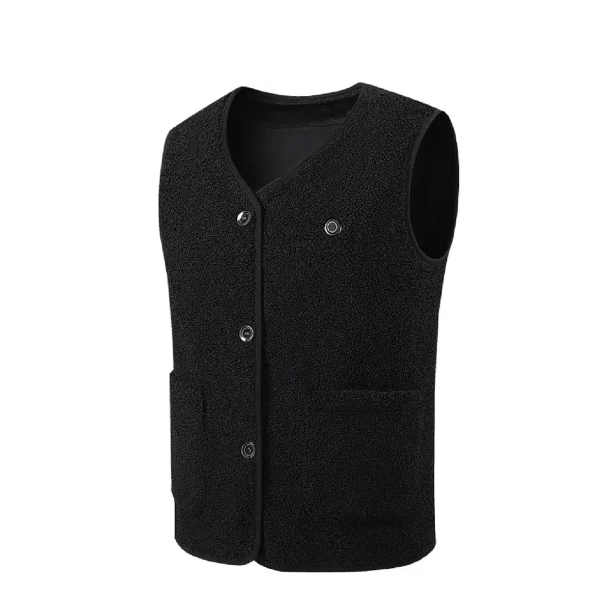 16-Zone USB Heated Vest - Teddy Velvet V-Neck Electric Warming Jacket