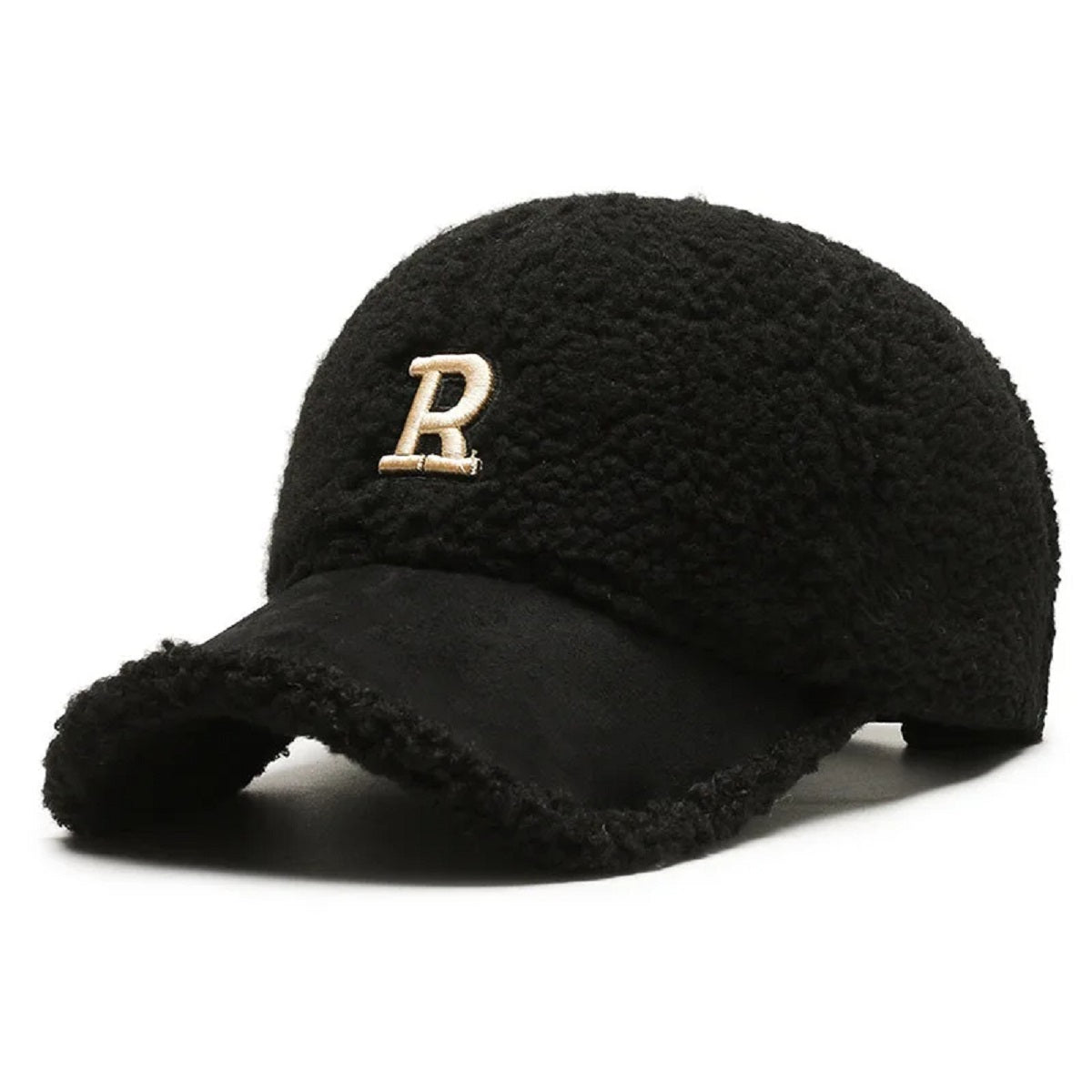 Faux Fur Baseball Cap - Fuzzy Warm Adjustable Shearling Fleece Hat