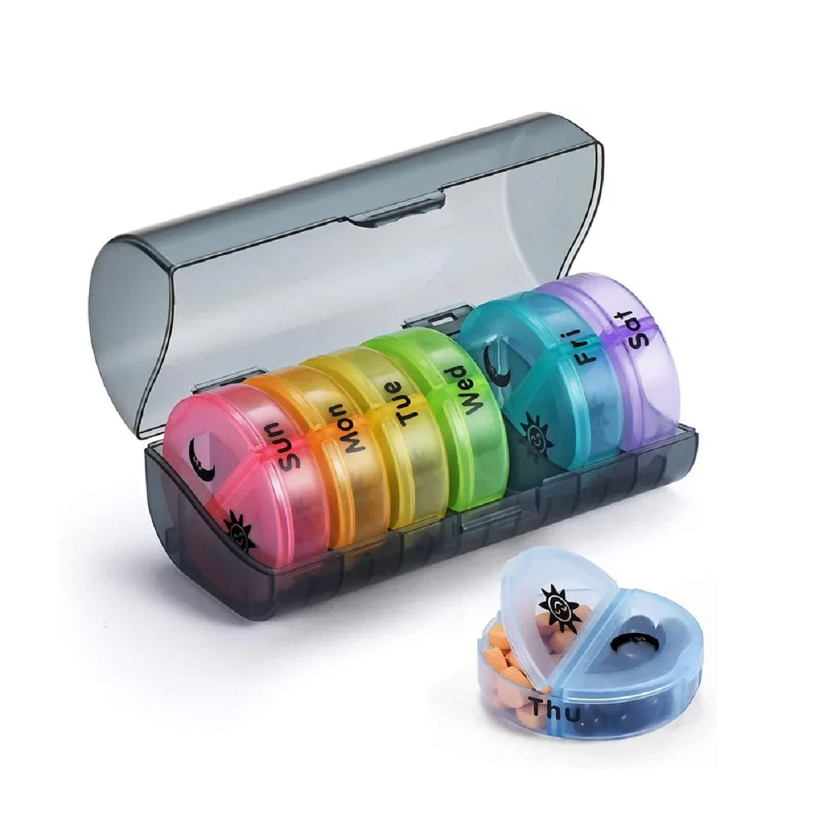 7-Day Pill Organizer - Weekly Portable Medicine Box