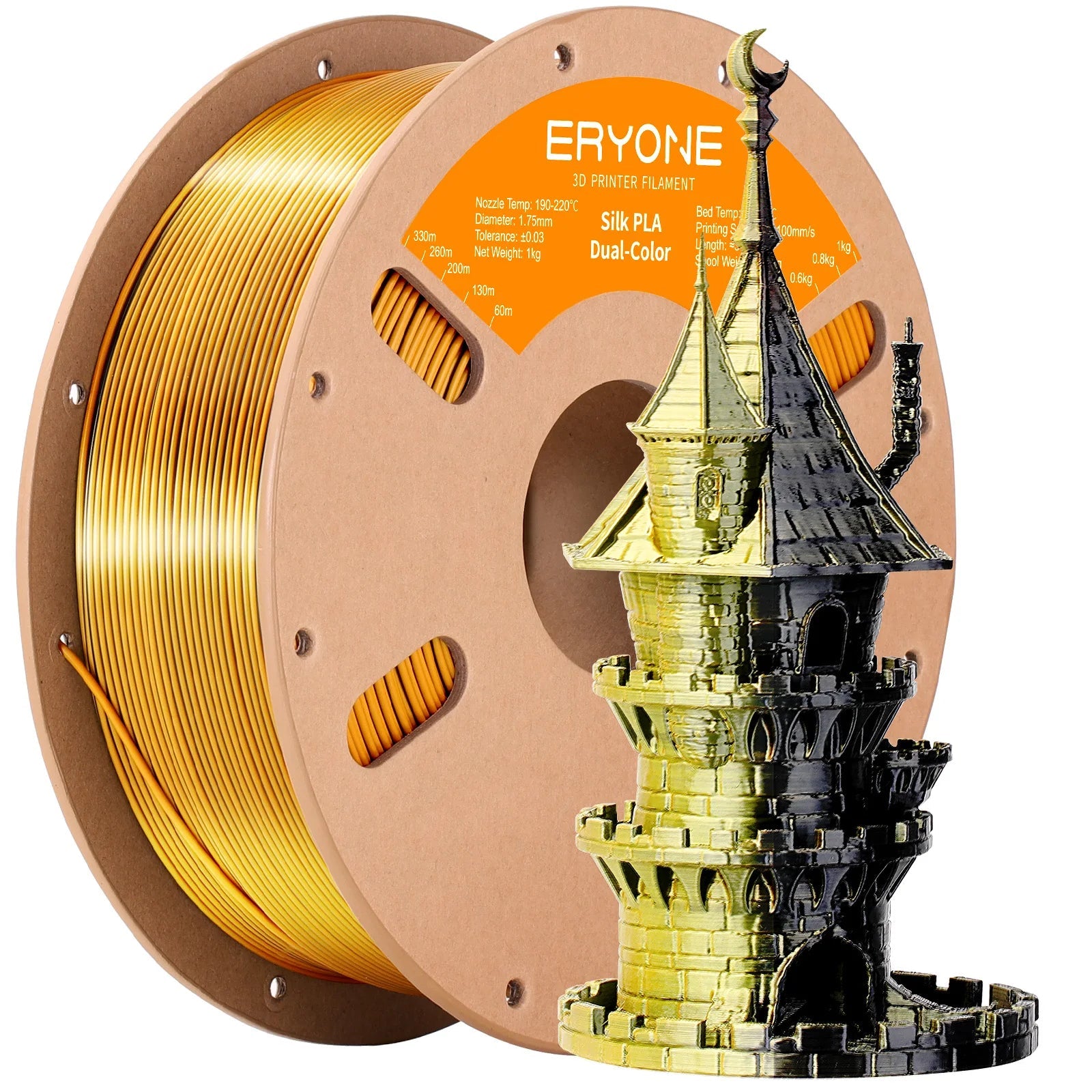 Pla Silk Dual-Colour Filament for 3D Printing