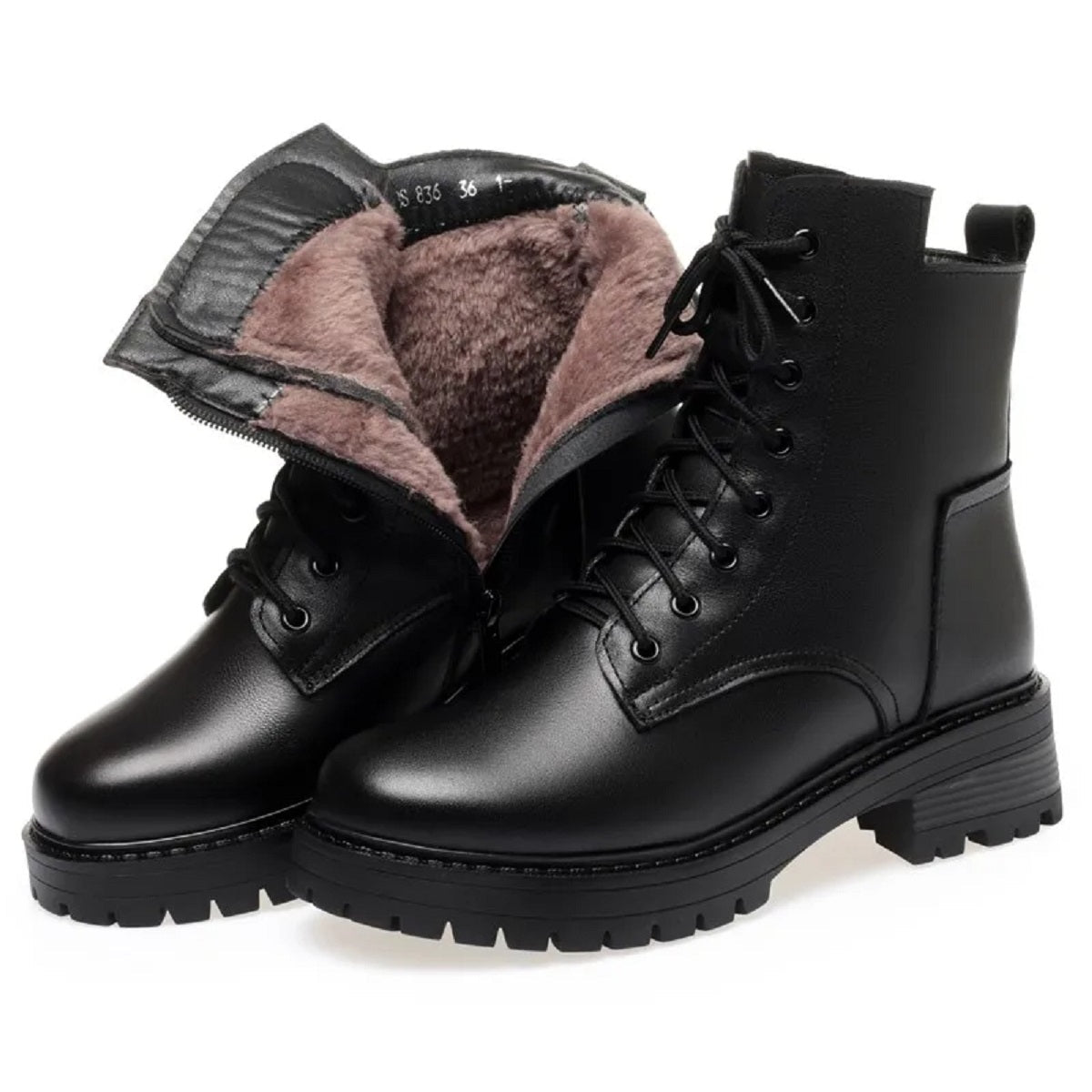 Women's Winter Snow Genuine Leather Warm Non-Slip Ankle Boots