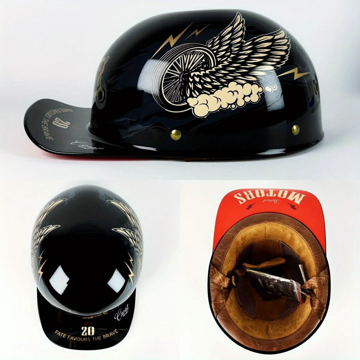 Vintage Retro Half Helmet - Universal Motorcycle and E-Bike Riding Gear