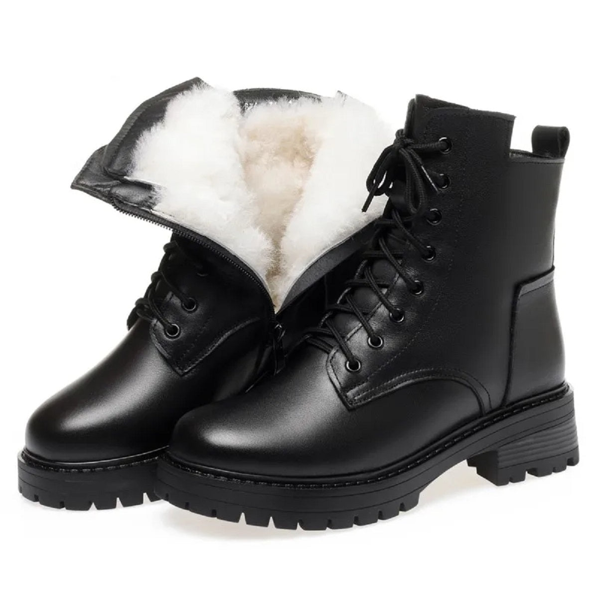 Women's Winter Snow Genuine Leather Warm Non-Slip Ankle Boots