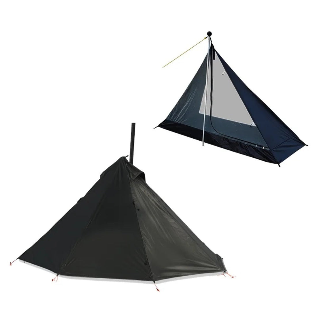 Ultralight Hot Tent with Chimney Window - 1-Person Tipi Bushcraft Shelter
