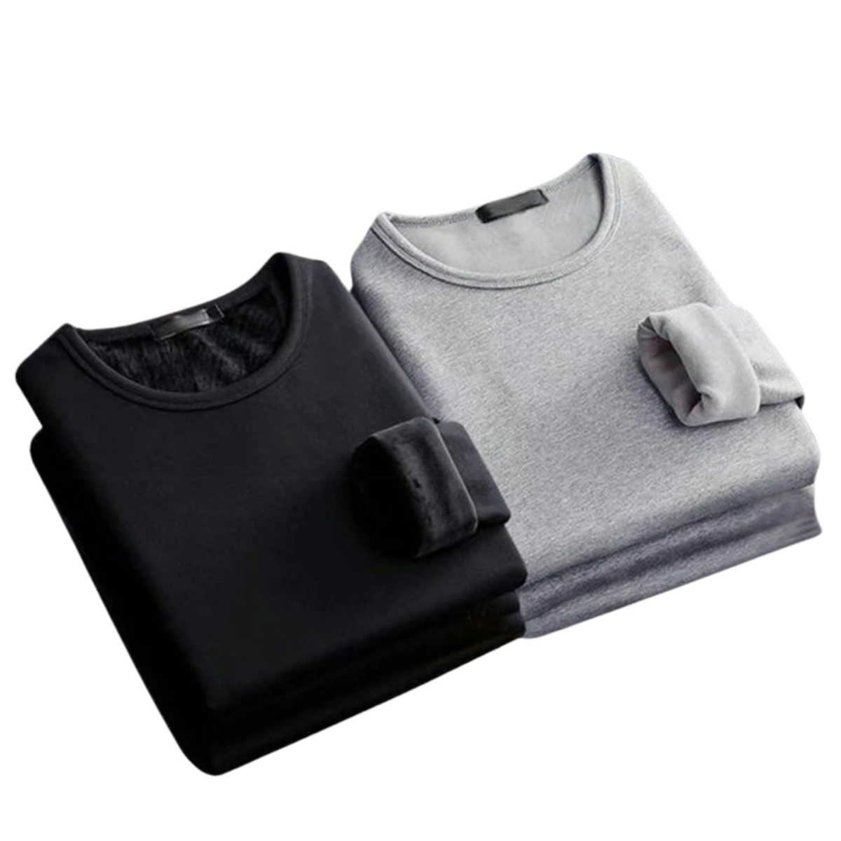 2 Pcs Men's Long-Sleeved Winter Thermal Velvet Padded Shirt
