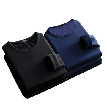 2 Pcs Men's Long-Sleeved Winter Thermal Velvet Padded Shirt
