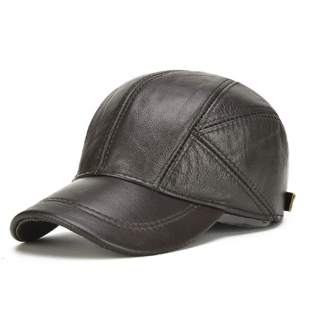 Men's Genuine Leather Earflap Cap Stylish Warm for Fall and Winter