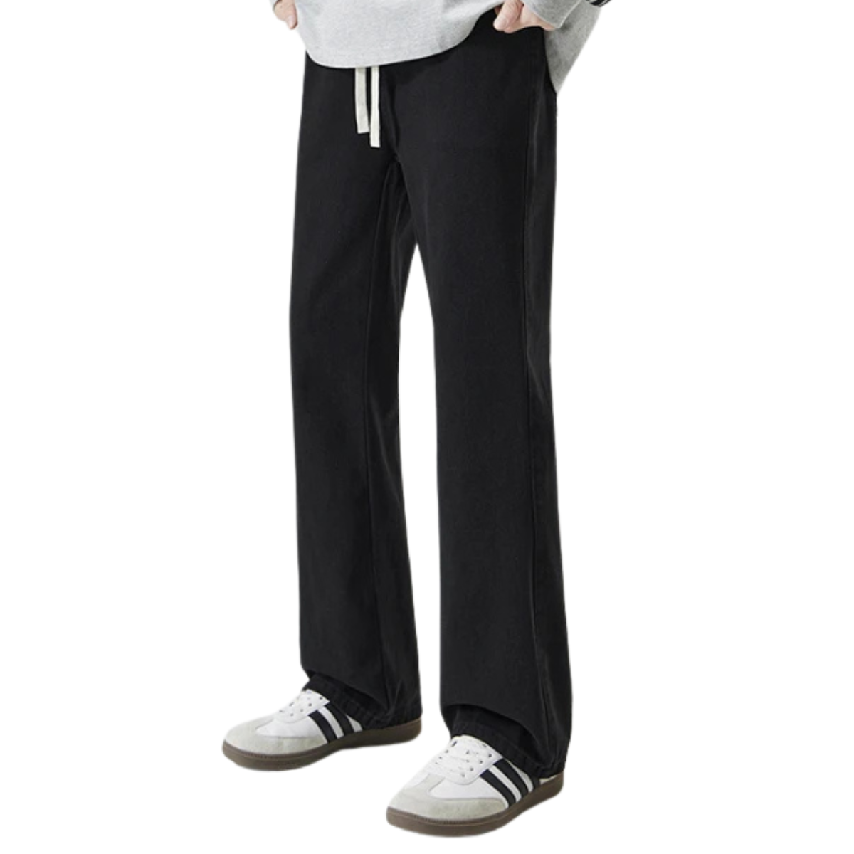 Men's High Street Micro Flared Jeans - Elastic Waist and Drawstring