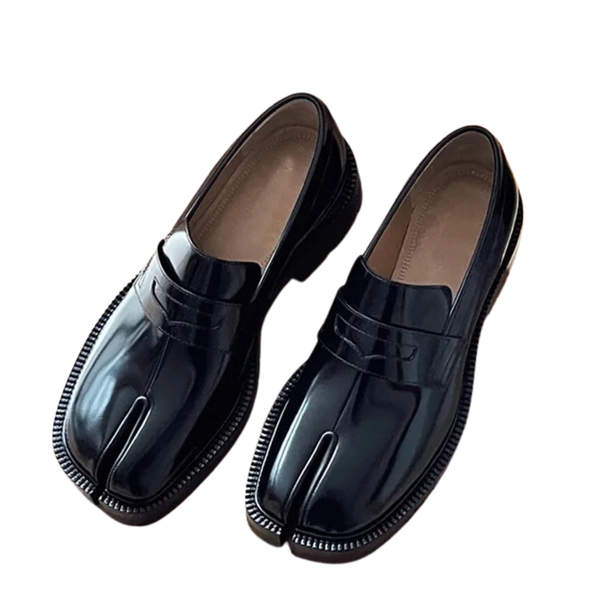 Women's Tabi Split-Toe Loafers - Chunky Lace-Up Platform Flats