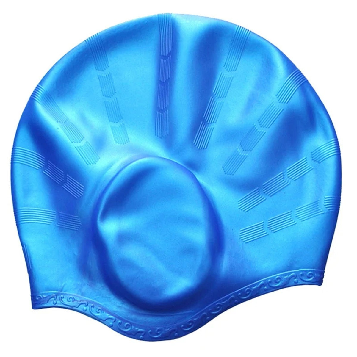 Waterproof Silicone Swim Cap - Non-Slip Pool Cap with Ear Protection