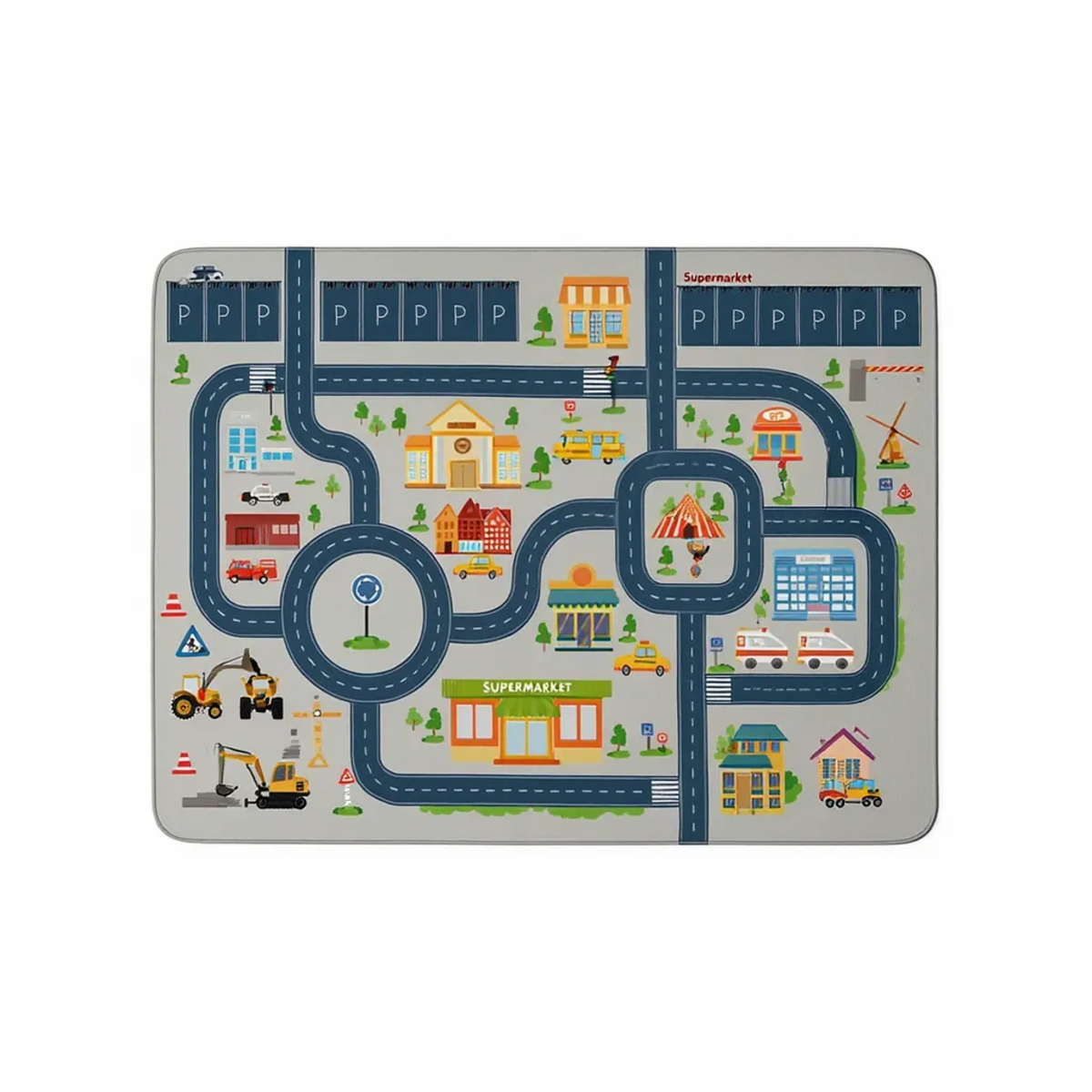 Parking Lot Play Mat - Kids' Reading Crawling Carpet for Area