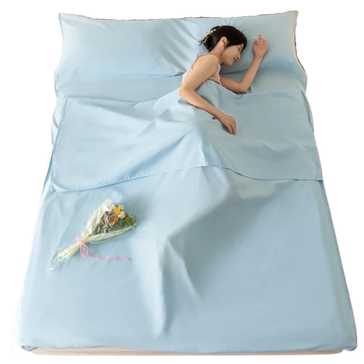 Sleeping Bag Liner - Lightweight Cotton Travel Sheet for Camping and Hotels