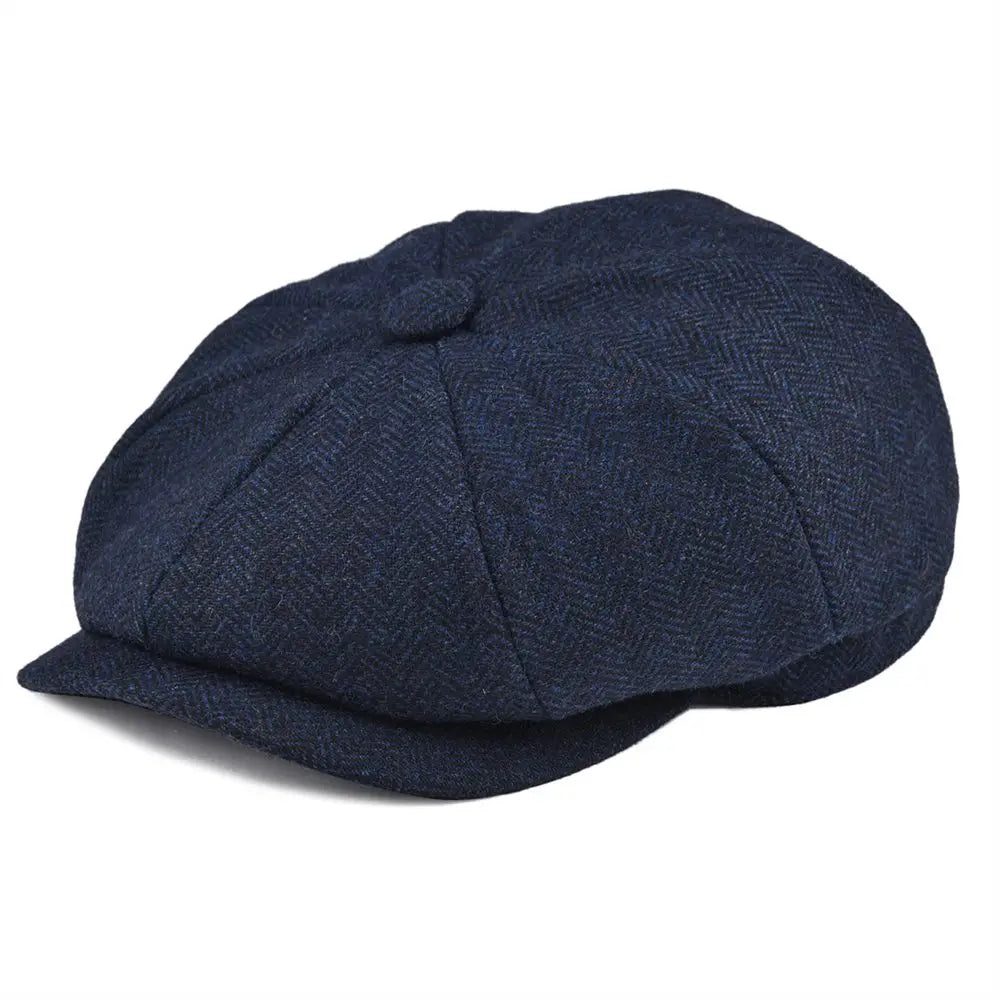 Vintage Flat Ivy Cabbie Wool Tweed Newsboy Cap