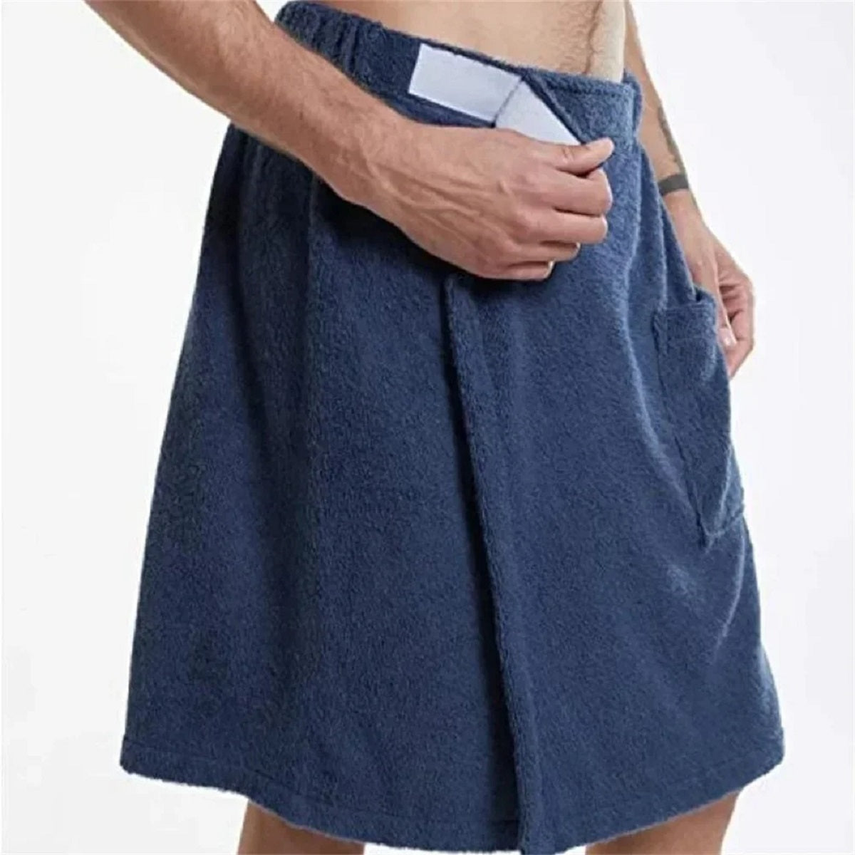 Men's Wearable Bath Towel - Soft Shower Wrap with Pocket for Spa Gym and Beach