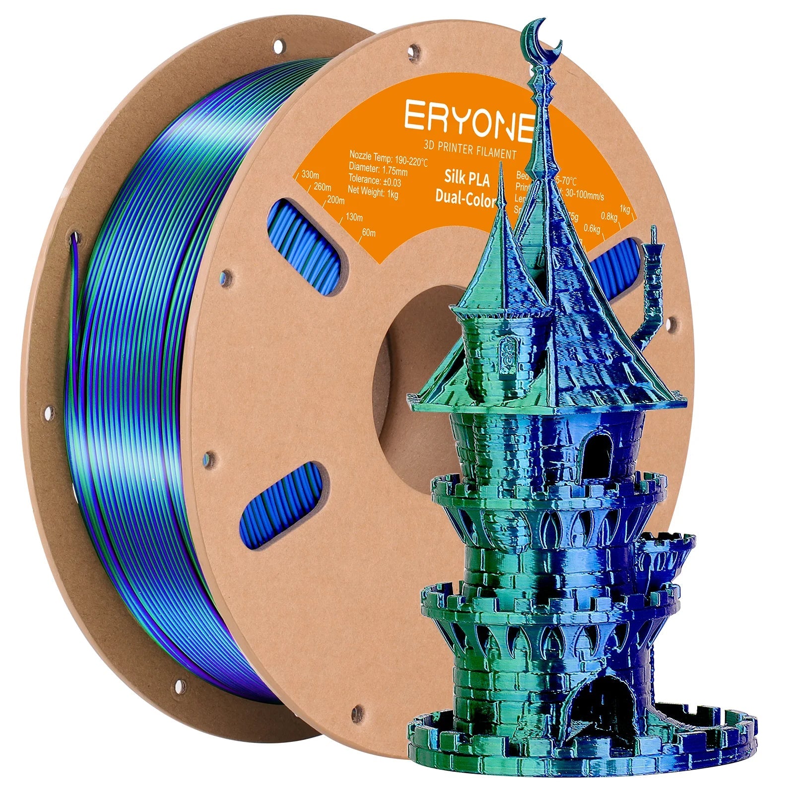 Pla Silk Dual-Colour Filament for 3D Printing