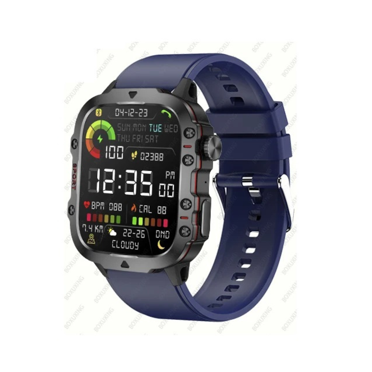 Men's Rugged Outdoor GPS Smartwatch - 1.96" Bluetooth Call and Waterproof