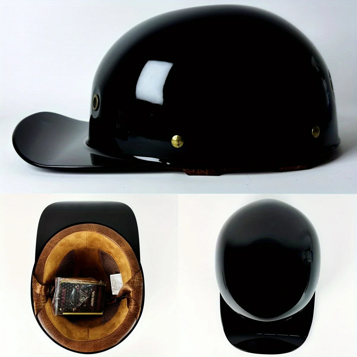 Vintage Retro Half Helmet - Universal Motorcycle and E-Bike Riding Gear
