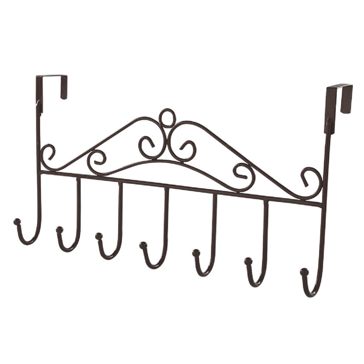 Metal Hanger Bracket 7 Hooks Door Behind Storage Wall Hanging Clothes