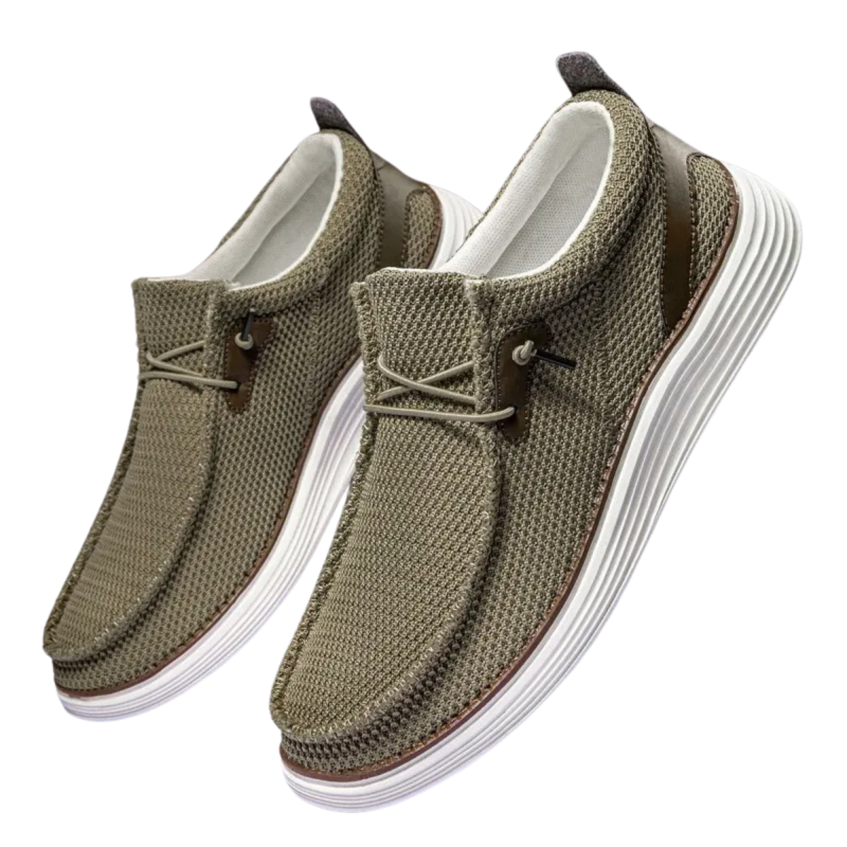 Men's Breathable Canvas Slip-On Loafers - Lightweight Comfortable Casual Shoes