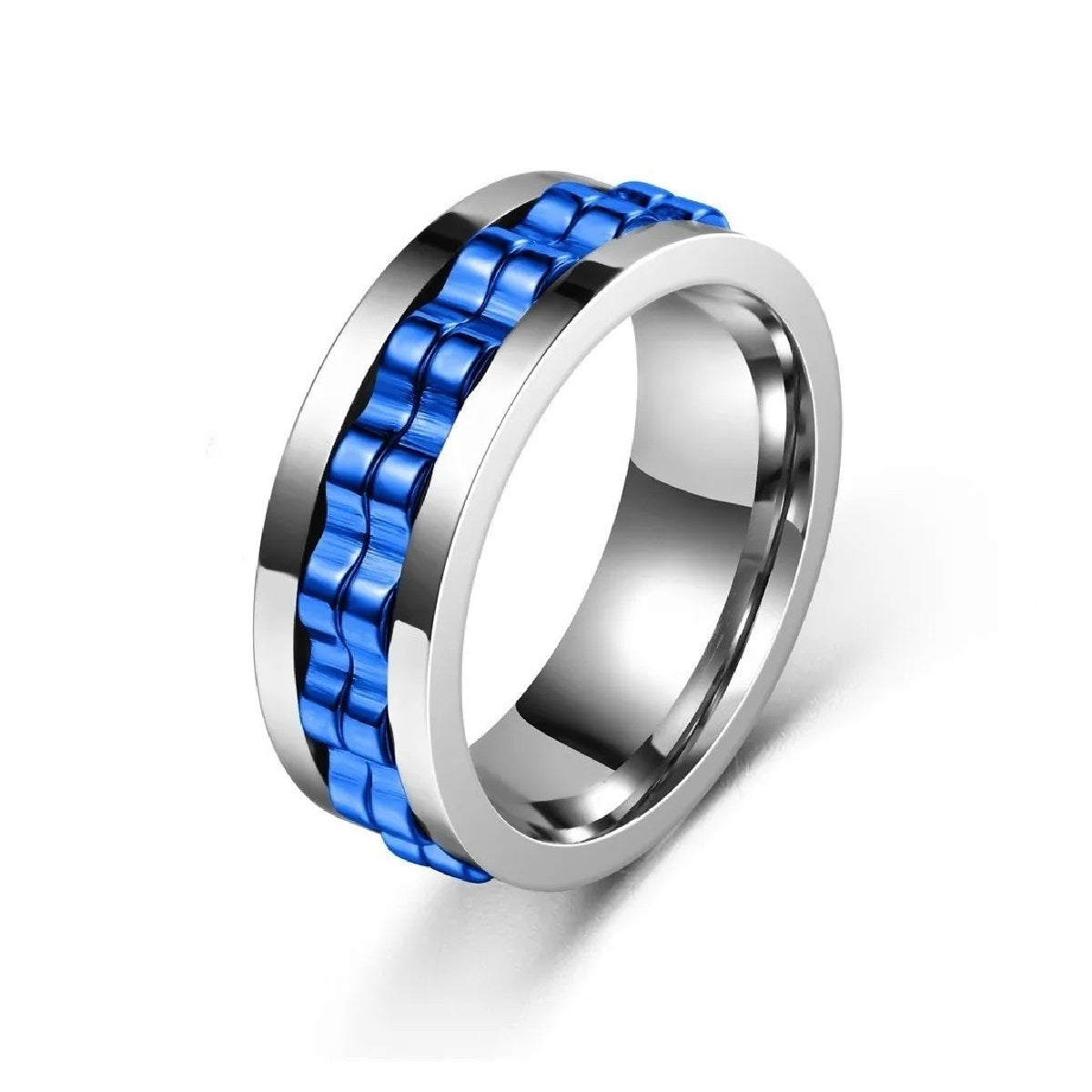 Stainless Steel Gear Chain Ring - Spinning Fidget Band