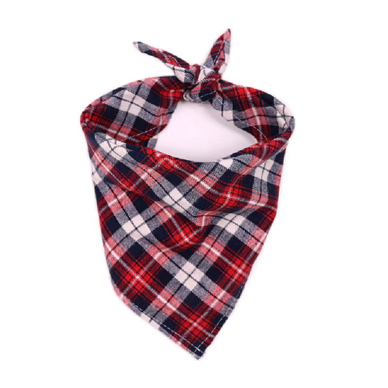 Red Black Plaid Pet Dog Bandana