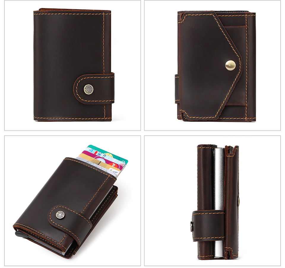 Auto Retractable RFID Blocking Card Wallet