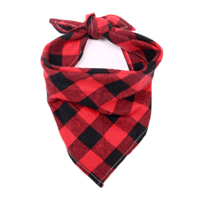 Red Black Plaid Pet Dog Bandana