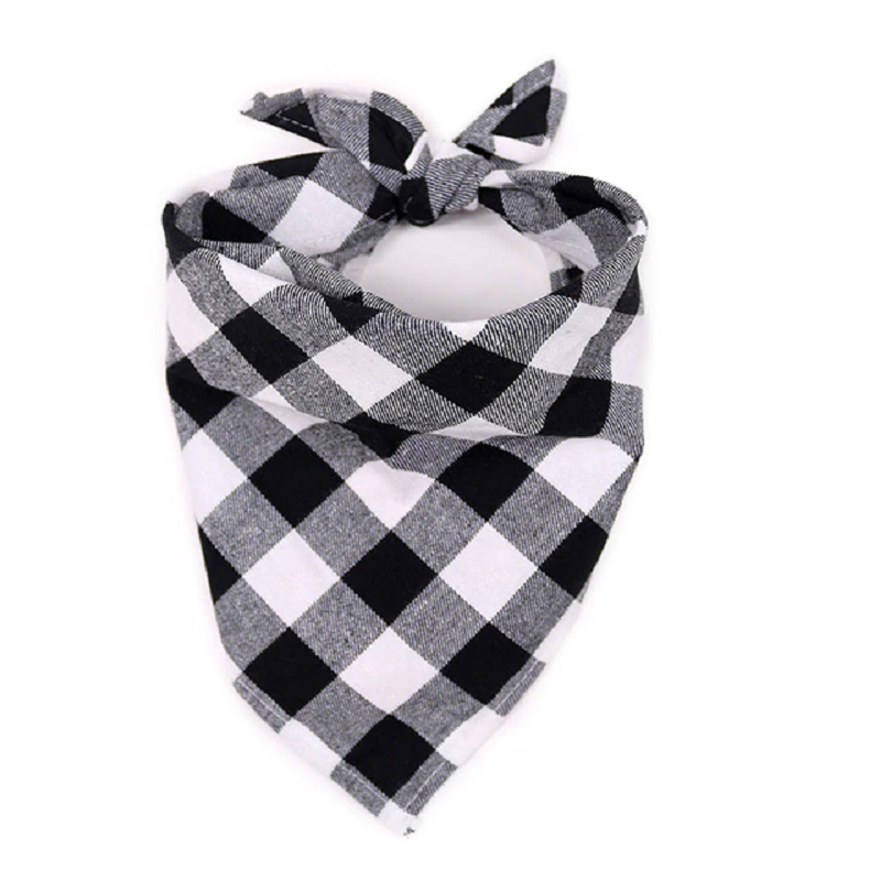 Red Black Plaid Pet Dog Bandana