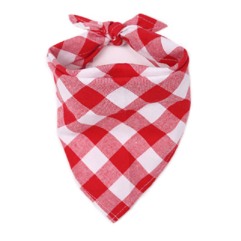 Red Black Plaid Pet Dog Bandana