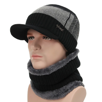 Warm Beanie Cap with Scarf