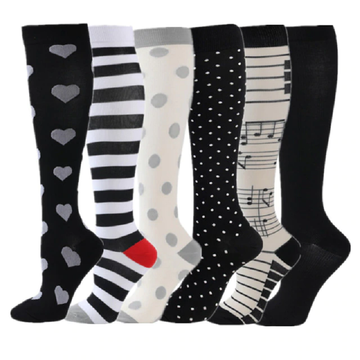 6pairs/pack Compression Edema Diabetes Varicose Veins Running Socks