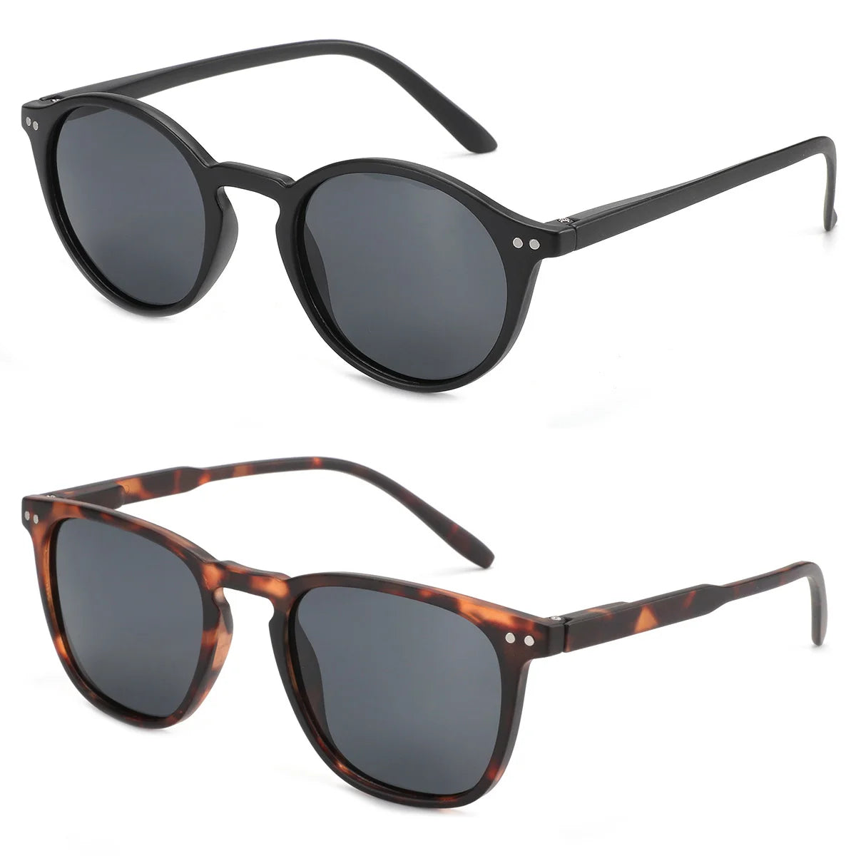 Vintage Retro Round Polarized Sunglasses for Men and Women